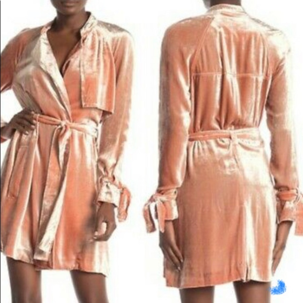 A.L.C. Pink velvet Military style dress, Size 12